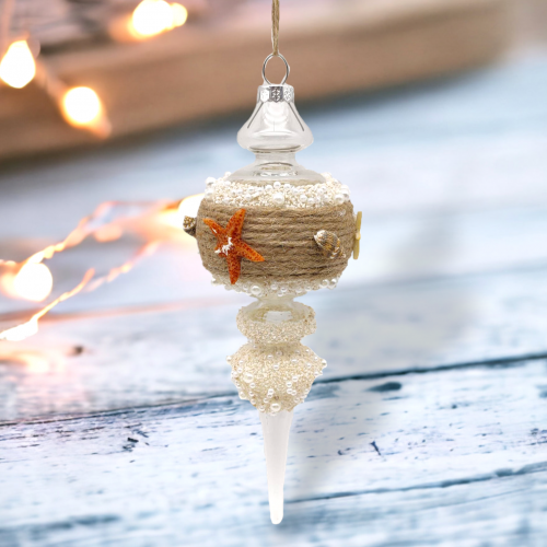 Coastal Teardrop With Sand Ornament Coastal Christmas Decor *SHIPS WITHIN 10 DAYS*