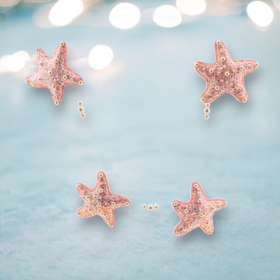 Coral Sequin Starfish Garland Coastal Christmas Decor *SHIPS WITHIN 10 DAYS*