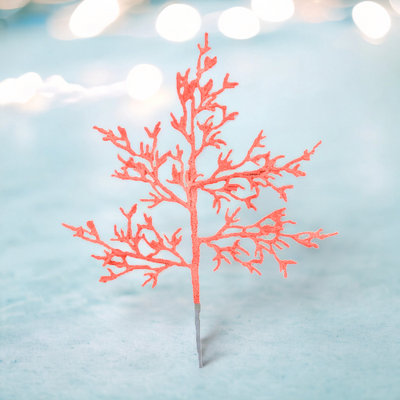 24&quot; Coral Pick Set Of 4 Coastal Christmas Decor