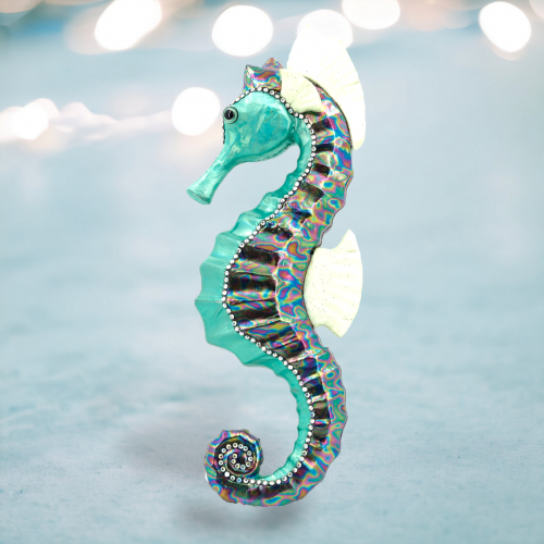 19&quot; Teal Seahorse Decor Coastal Christmas Decor *SHIPS WITHIN 10 DAYS*