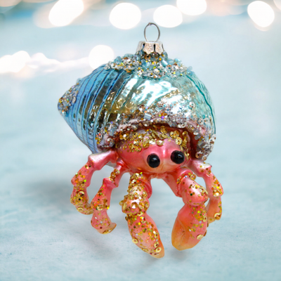 Hermit Crab Ornaments Set of 2 Coastal Christmas Decor *SHIPS WITHIN 10 DAYS*