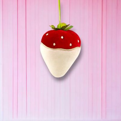 6&quot; White Chocolate Strawberry Ornament Valentines Day Decor NEW 2025