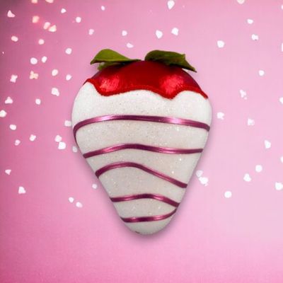 10.5&quot; Hanging White Strawberry Valentines Day Decor *SHIPS WITHIN 10 DAYS* NEW 2025
