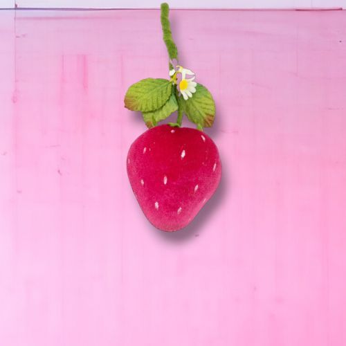 8&quot; Light Pink Strawberry Ornaments Set Of 2 Valentines Day Decor *SHIPS WITHIN 10 DAYS* NEW 2025