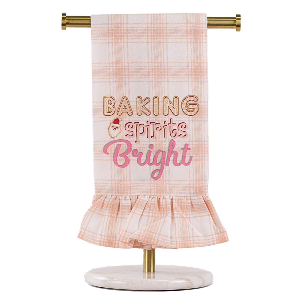 Baking Spirits Bright Ruffle Christmas Decor Hand Towel Kitchen Accents