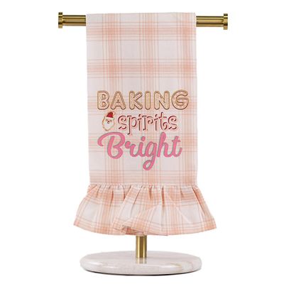 Baking Spirits Bright Ruffle Christmas Decor Hand Towel Kitchen Accents