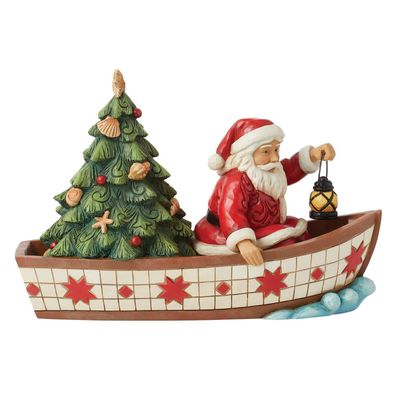 Santa In Boat With Tree By: Heartwood Creek Jim Shore *SHIPS WITHIN 10 DAYS* NEW 2025