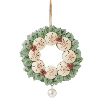Sand Dollar Wreath Ornament By: Heartwood Creek Jim Shore *SHIPS 3/2025* NEW 2025