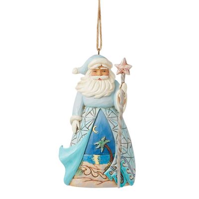 Santa with Star Fish Cane Ornament By: Heartwood Creek Jim Shore *SHIPS 3/2025* NEW 2025