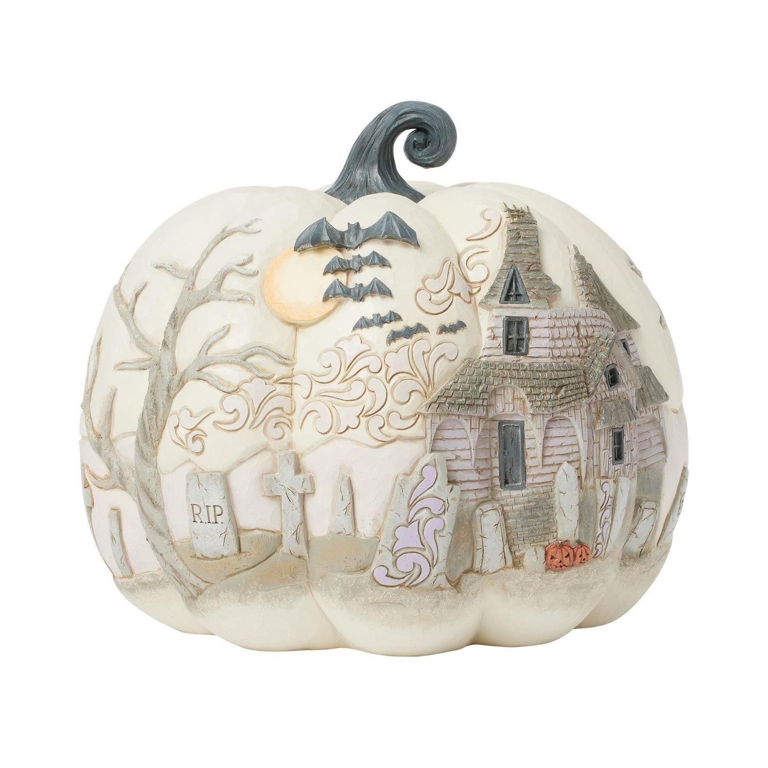 Pumpkin With Bats Flying By: Heartwood Creek Jim Shore *SHIPS WITHIN 10 DAYS* NEW 2025