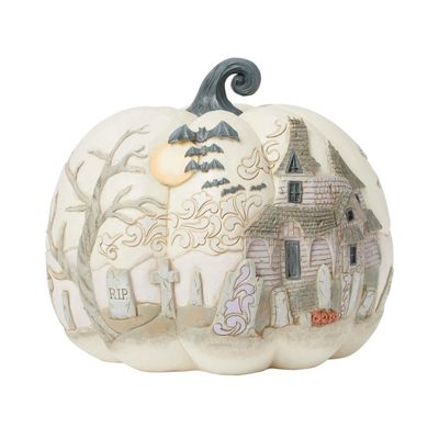 A Little Batty Pumpkin With Bats Flying By: Heartwood Creek Jim Shore  NEW 2025