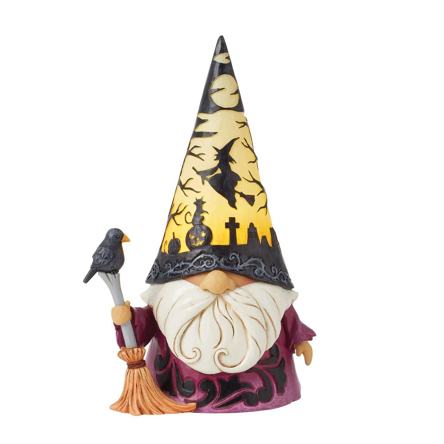 Spooktacular Wizard With LED Scene Gnome By: Heartwood Creek Jim Shore NEW 2025
