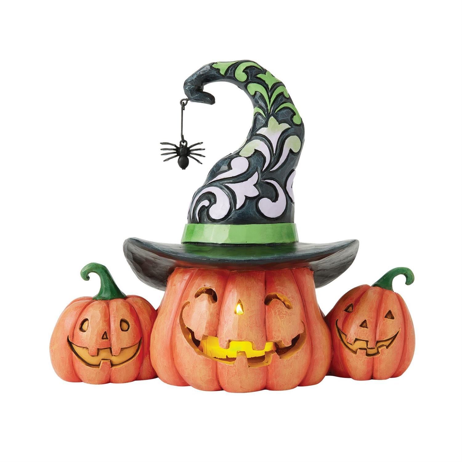 Three Jack-O-Lanterns LED By: Heartwood Creek Jim Shore *SHIPS WITHIN 10 DAYS* NEW 2025