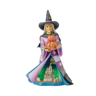 Witch Holding Pumpkins LED By: Heartwood Creek Jim Shore *SHIPS WITHIN 10 DAYS* NEW 2025