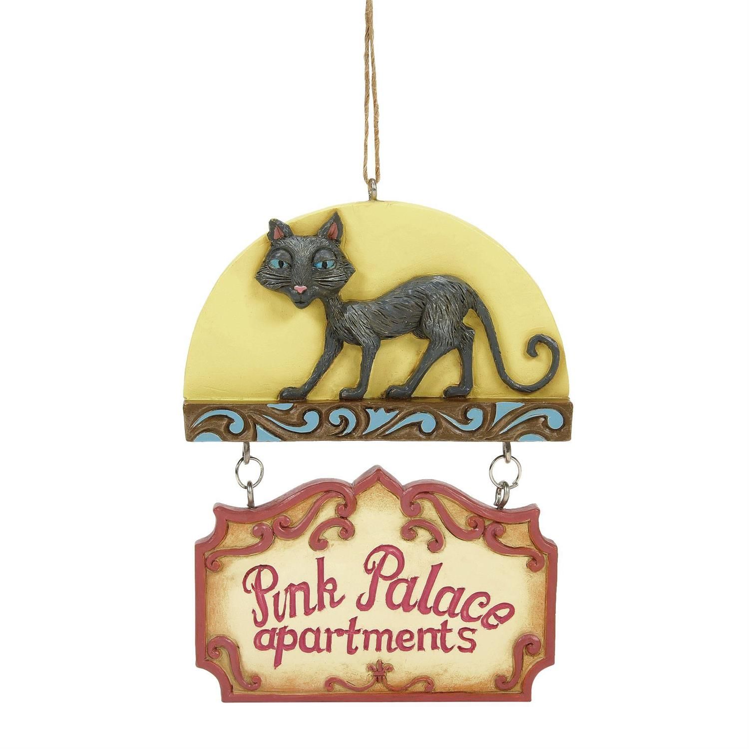 Black Cat Pink Palace Sign Ornament By: Coraline Jim Shore NEW 2025