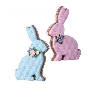8.5&quot; RESIN BUNNY COOKIES SET OF 2 Easter Decor NEW 2025