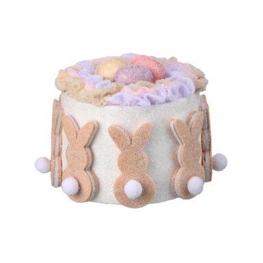 6&quot; FOAM VINTAGE BUNNY EASTER CAKE Easter Decor  NEW 2025