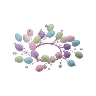 8&quot; MINI EGG W/BEAD CANDLE RING Easter Decor 2025