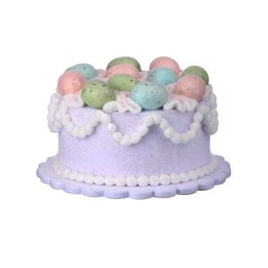 10&quot; FOAM VINTAGE EASTER EGG CAKE Easter Decor NEW 2025