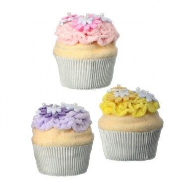 4&quot; FOAM VINTAGE EASTER BLOSSOM CUPCAKESET OF 3 Easter Decor  NEW 2025