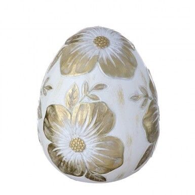 4.5&quot; RESIN ROYAL DOGWOOD EGG Easter Decor NEW 2025