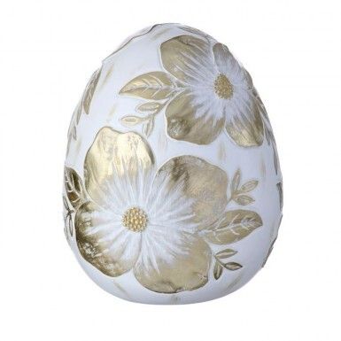6&quot; RESIN ROYAL DOGWOOD EGG Easter Decor  NEW 2025