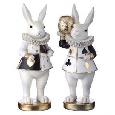 11&quot; RESIN ROYAL BUNNYS SET OF 2 Easter Decor NEW 2025