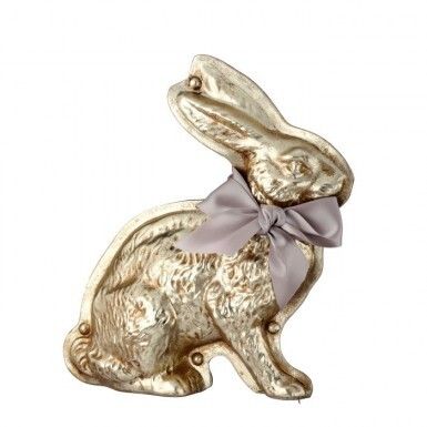 10.5&quot; RESIN FOIL CHAMPAGNE CHOCOLATE BUNNY Easter Decor  NEW 2025