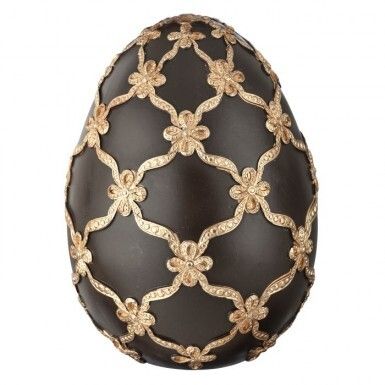 9&quot; CHOCOLATE RESIN GILDED LATTICE EGG Easter Decor NEW 2025