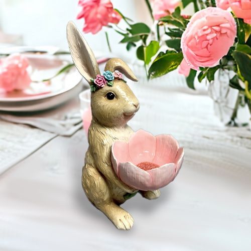 Bouquet Bunny 12&quot; Candy Dish Easter Decor *SHIPS WITHIN 10 DAYS* NEW 2025