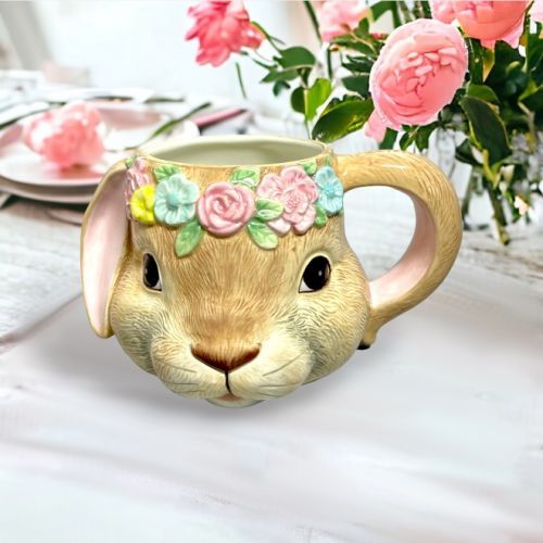 PRE-ORDER: Bouquet Bunny Mug Easter Decor *SHIPS 2/2025* NEW 2025