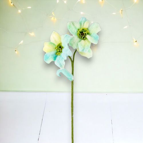 24&quot; Double Green/Yellow Flower Stem Set Of 2 Easter Decor *SHIPS WITHIN 10 DAYS* NEW 2025