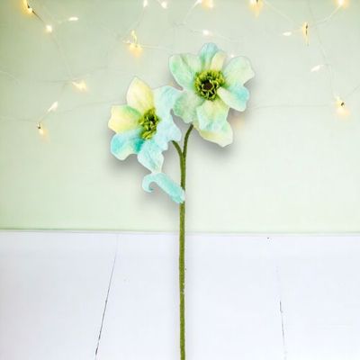 24&quot; Double Green/Yellow Flower Stem Set Of 2 Easter Decor *SHIPS WITHIN 10 DAYS* NEW 2025