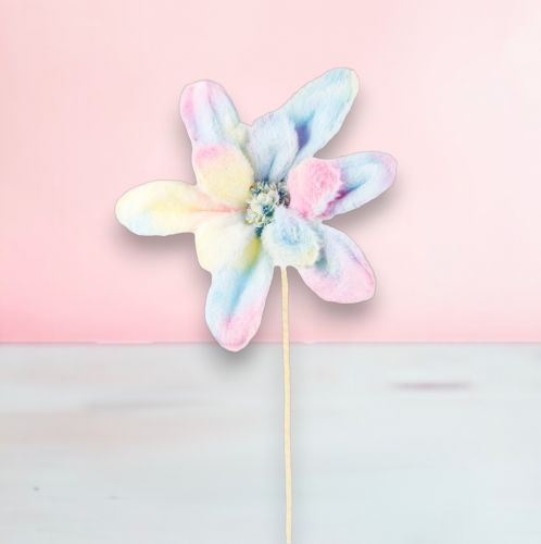 15&quot; Wide Rainbow Flower Stem Set Of 2 Easter Decor  *SHIPS WITHIN 10 DAYS* NEW 2025