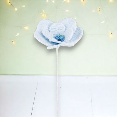 14&quot; Blue Flower Stem Set Of 2 Easter Decor  *SHIPS WITHIN 10 DAYS* NEW 2025