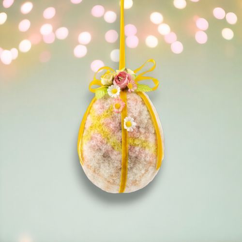 7&quot; Orange Plaid Egg Ornament Easter Decor *SHIPS WITHIN 10 DAYS* NEW 2025