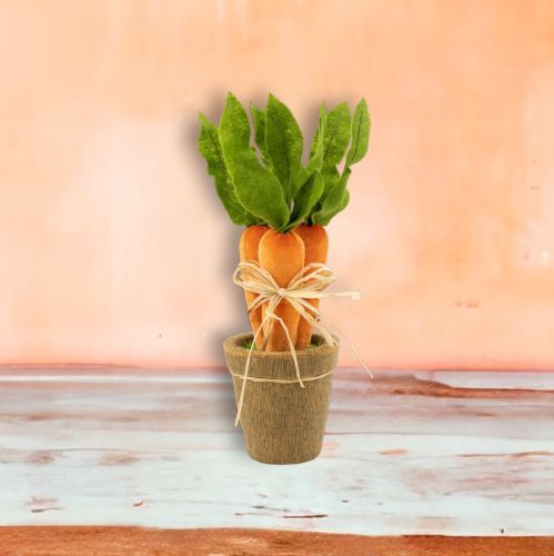16&quot; Orange Carrots In Pot Easter Decor *SHIPS WITHIN 10 DAYS* NEW 2025