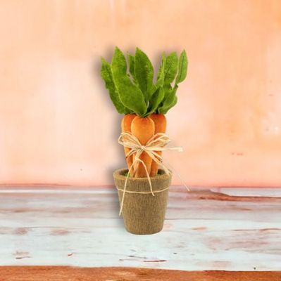 16&quot; Orange Carrots In Pot Easter Decor *SHIPS WITHIN 10 DAYS* NEW 2025