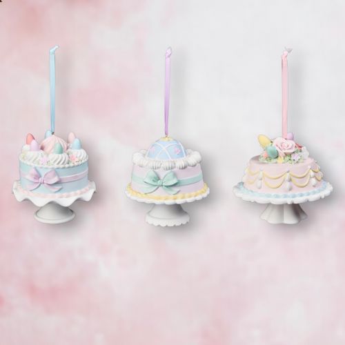 5&quot; Spring Cake Ornaments Set Of 3 Easter Decor NEW 2025