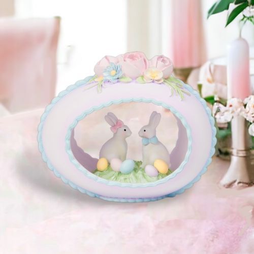 Lavender Sugar Egg With Bunnies Easter Decor NEW 2025 *SHIPS WITHIN 10 DAYS*
