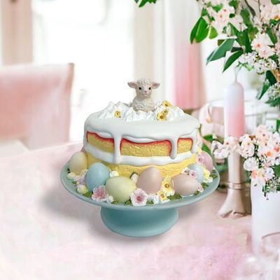 PRE-ORDER: 11&quot; Easter Lamb Cake Easter Decor *SHIPS 2/2026* NEW 2026
