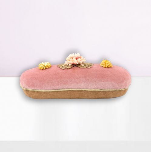 Foam Pink Eclair With 3 Roses Ornaments Set Of 2 Easter Decor *SHIPS WITHIN 10 DAYS* NEW 2025