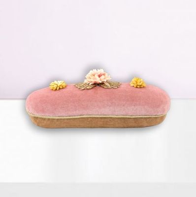 Foam Pink Eclair With 3 Roses Ornaments Set Of 2 Easter Decor *SHIPS WITHIN 10 DAYS* NEW 2025