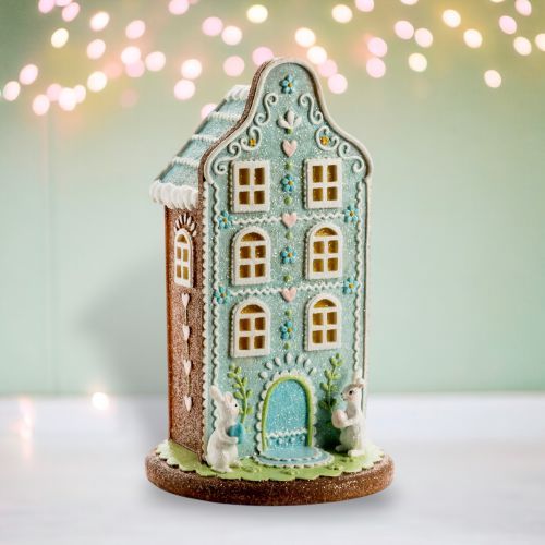 PRE-ORDER: Blue LED Bunny House Easter Decor *SHIPS 2/2025* NEW 2025