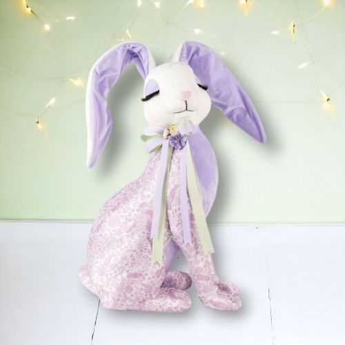 22&quot; Foam/Fabric Lavender Sassy Bunny Easter Decor *SHIPS WITHIN 10 DAYS* NEW 2025