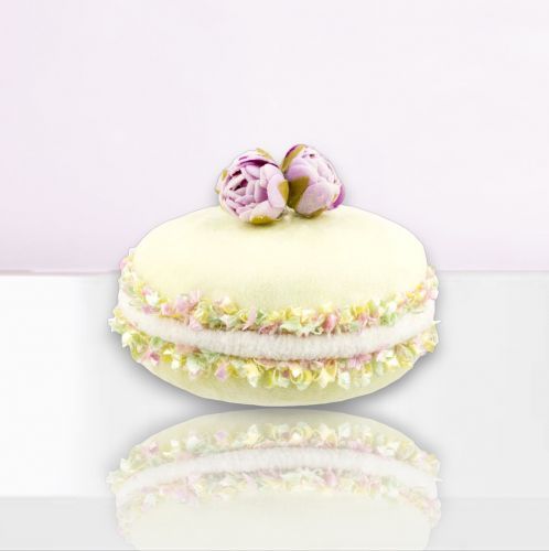 3.5&quot; Yellow Macaron Ornament Set Of 2 Easter Decor *SHIPS WITHIN 10 DAYS* NEW 2025