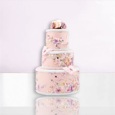 PRE-ORDER: 11&quot; Pink Wedding Cake Easter Decor *SHIPS 2/2025* NEW 2025