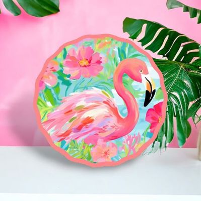 9&quot; Flamingo Plates Set Of 8 Summer Decor *SHIPS WITHIN 10 DAYS* NEW 2025