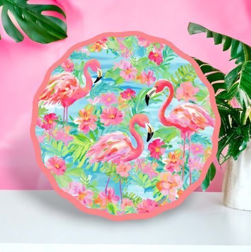 11&quot; Flamingo Plates Set Of 8 Summer Decor *SHIPS WITHIN 10 DAYS* NEW 2025
