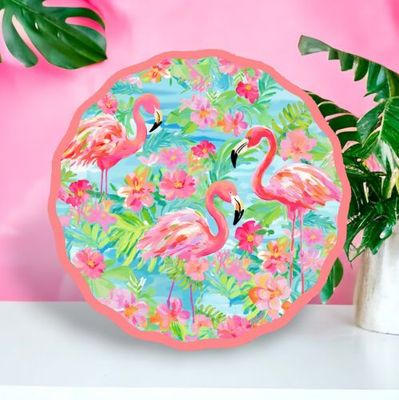 PRE-ORDER 11&quot; Flamingo Plates Set Of 8 Summer Decor *SHIPS 3/2025* NEW 2025